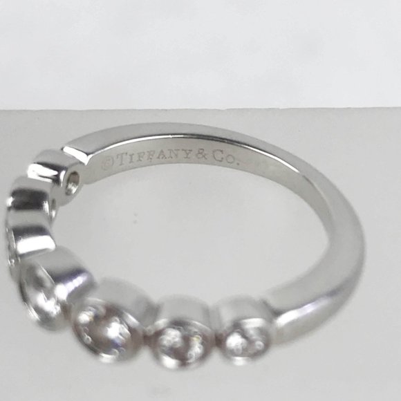 Tiffany 7 Diamond Platinum Jazz Ring XXS authentic - Picture 10 of 10